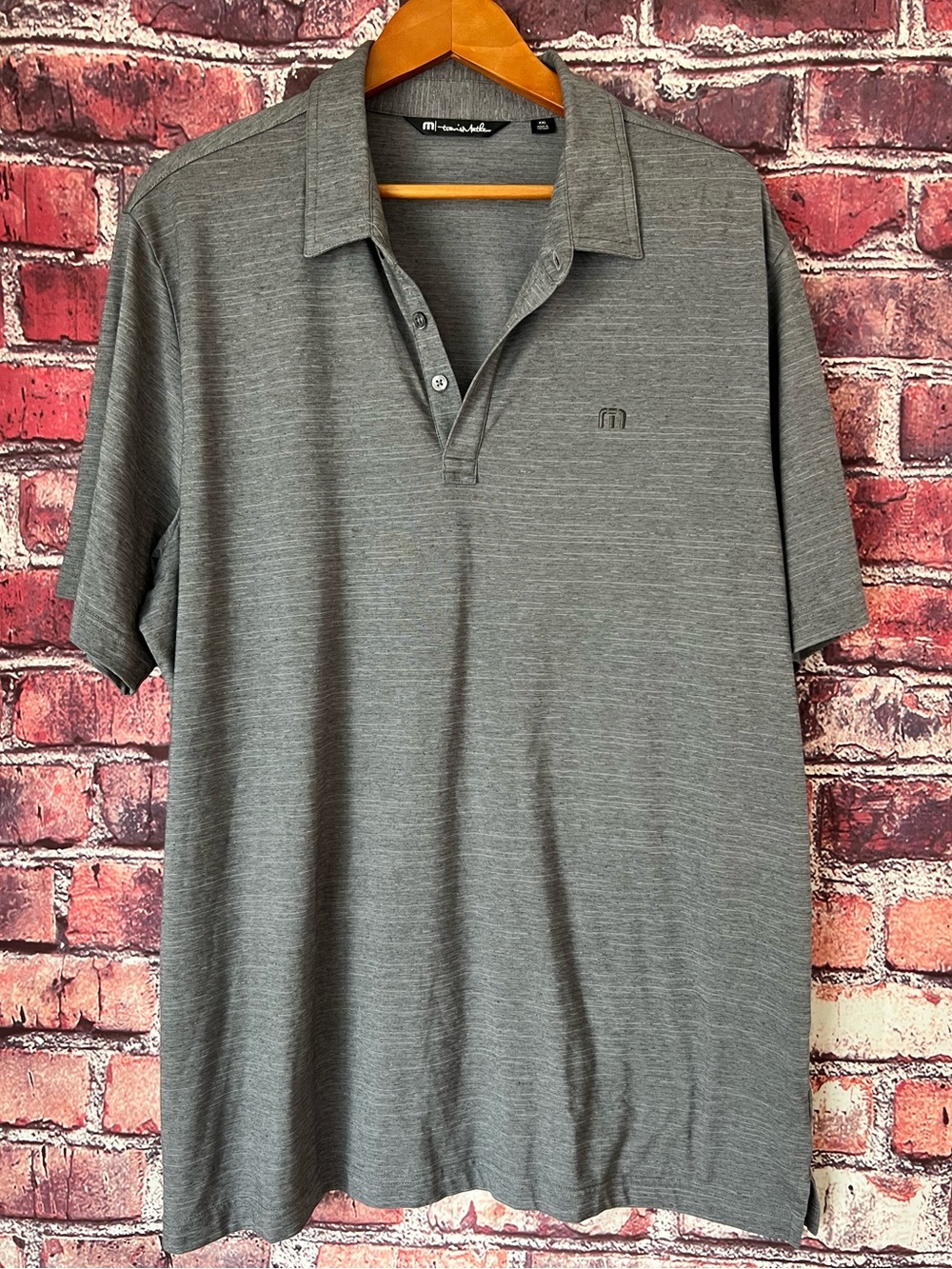 Travis Mathew Men's Heather Gray Performance Polo
